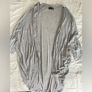 Gray Open-Front Cardigan